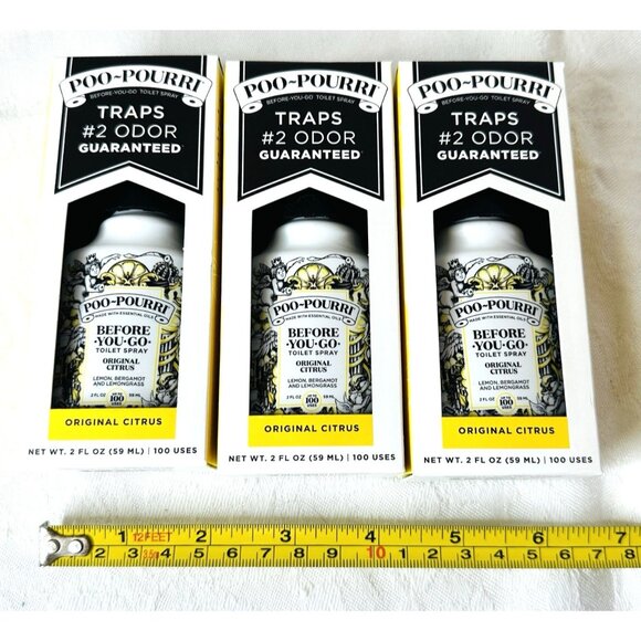 NEW! Poo Pourri Toilet Spray Before You Go Original Citrus 3 Bottles 2 oz ea - Picture 7 of 8